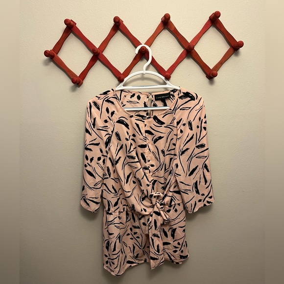 Lane Bryant Tops - Lane Bryant Pink Abstract Faux Wrap Career…